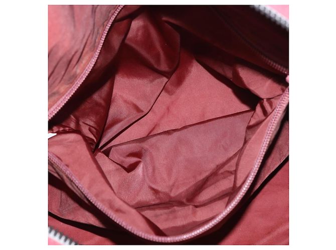 PRADA Boston Bag Canvas Rosa Silber Authentisch 181809 Pink - Ansicht 23