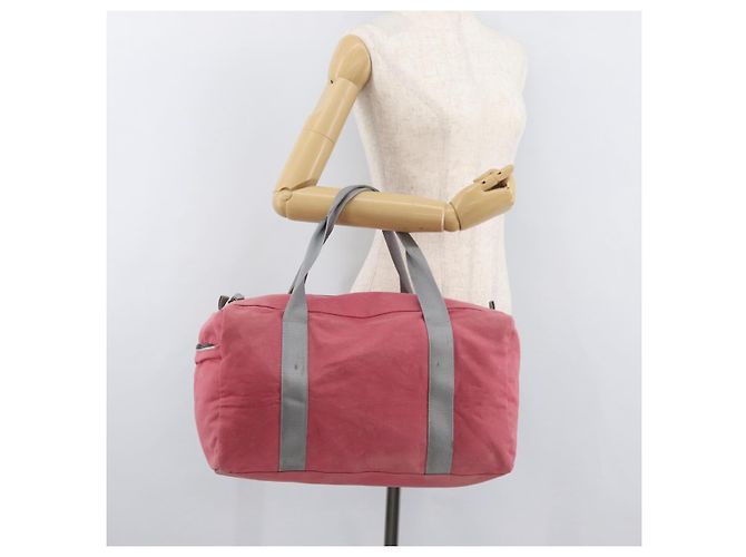 PRADA Boston Bag Canvas Rosa Silber Authentisch 181809 Pink - Ansicht 25