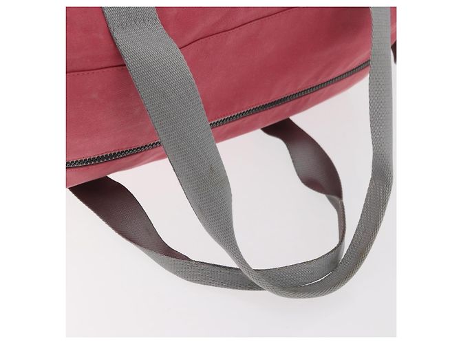 PRADA Boston Bag Canvas Rosa Silber Authentisch 181809 Pink - Ansicht 8