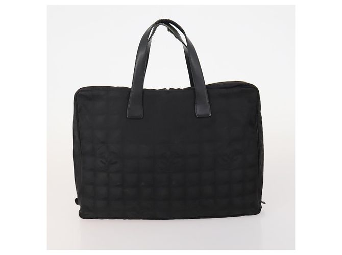 CHANEL New Travel Line Tote Bag Nylon 3 Set Black CC Auth 176442 - view 10