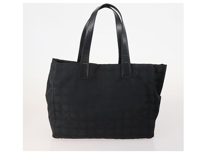CHANEL New Travel Line Tote Bag Nylon 3 Set Black CC Auth 176442 - view 3