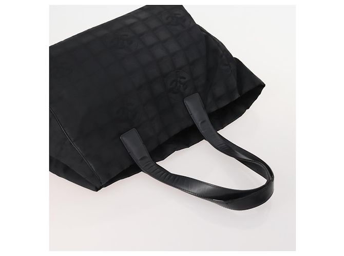 CHANEL New Travel Line Tote Bag Nylon 3 Set Black CC Auth 176442 - view 5