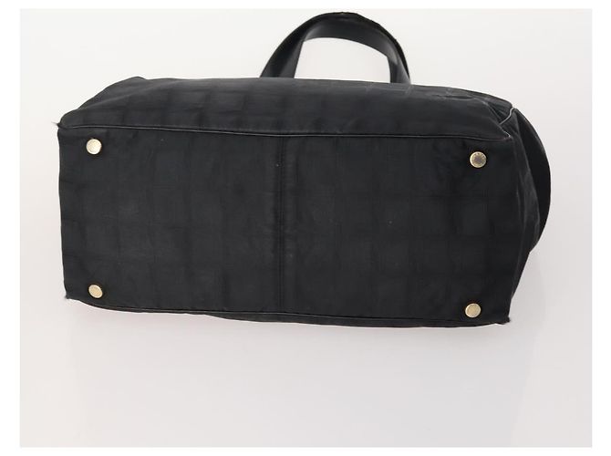 CHANEL New Travel Line Tote Bag Nylon 3 Set Black CC Auth 176442 - view 7