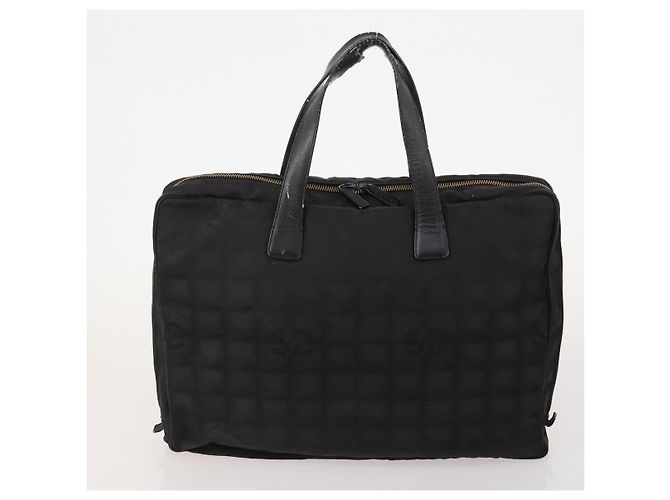CHANEL New Travel Line Tote Bag Nylon 3 Set Black CC Auth 176442 - view 9