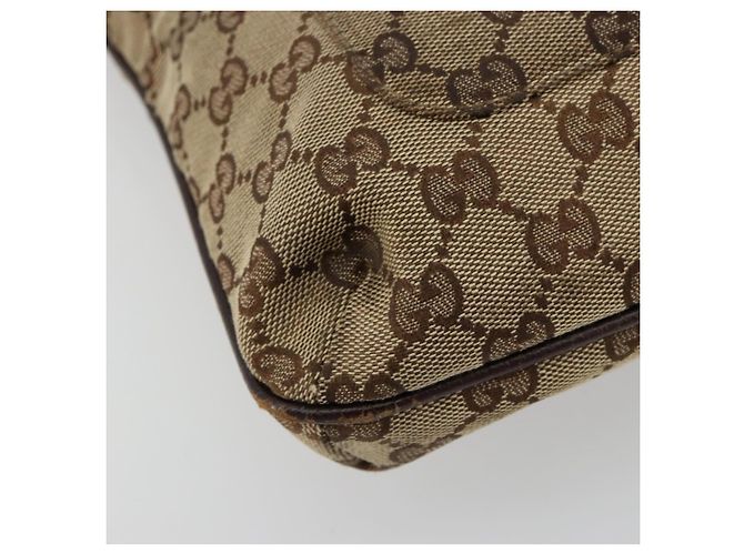 Borsa a Spalla GUCCI GG Canvas Beige Argento 122793 Auth 180064 - vista 11
