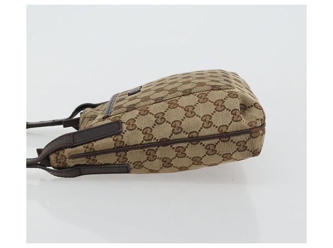 Borsa a Spalla GUCCI GG Canvas Beige Argento 122793 Auth 180064 - vista 5