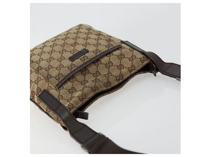 Borsa a Spalla GUCCI GG Canvas Beige Argento 122793 Auth 180064 - vista 6