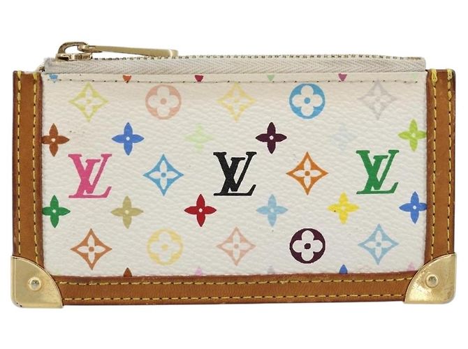 LOUIS VUITTON Monogram Multicolor Pochette Cles Purse White M92655 Auth 171283 - view 2