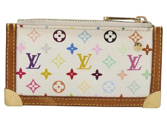 LOUIS VUITTON Monogram Multicolor Pochette Cles Purse White M92655 Auth 171283 - view 3
