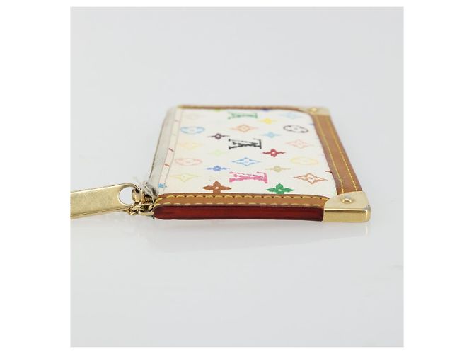 LOUIS VUITTON Monogram Multicolor Pochette Cles Purse White M92655 Auth 171283 - view 5