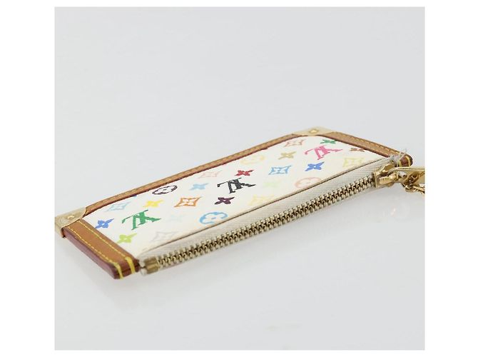 LOUIS VUITTON Monogram Multicolor Pochette Cles Purse White M92655 Auth 171283 - view 6