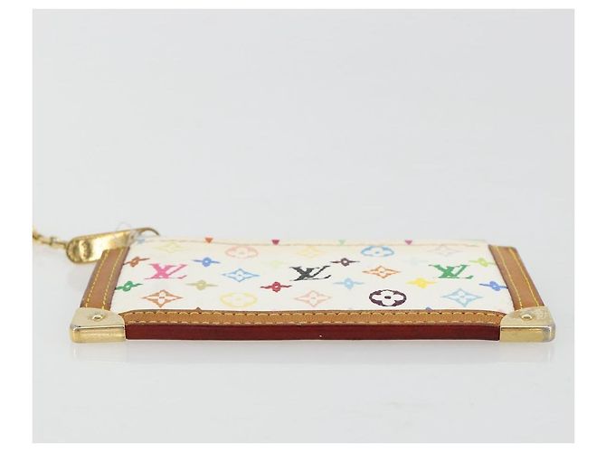 LOUIS VUITTON Monogram Multicolor Pochette Cles Purse White M92655 Auth 171283 - view 7