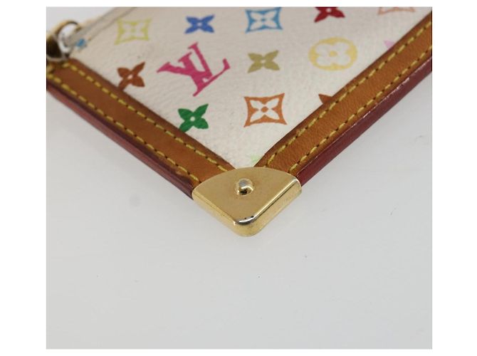 LOUIS VUITTON Monogram Multicolor Pochette Cles Purse White M92655 Auth 171283 - view 9