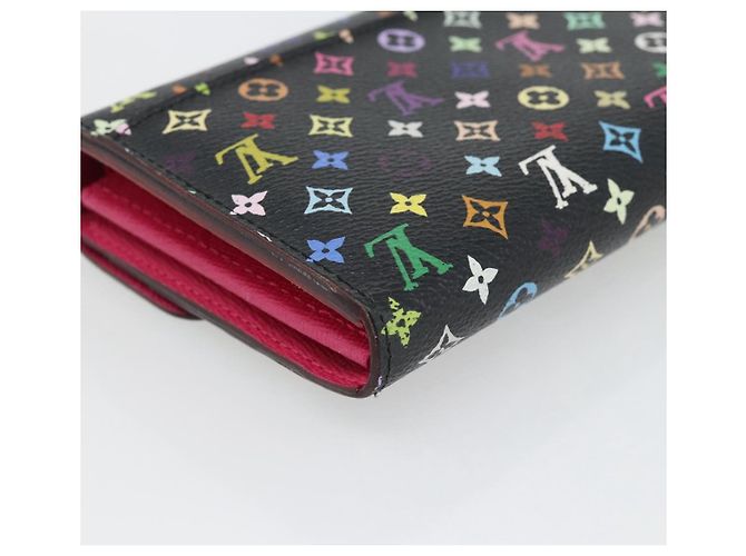 LOUIS VUITTON Monogram Multicolor Portefeuille Sarah Black M60668 LV Auth 180911 Nero - vista 11
