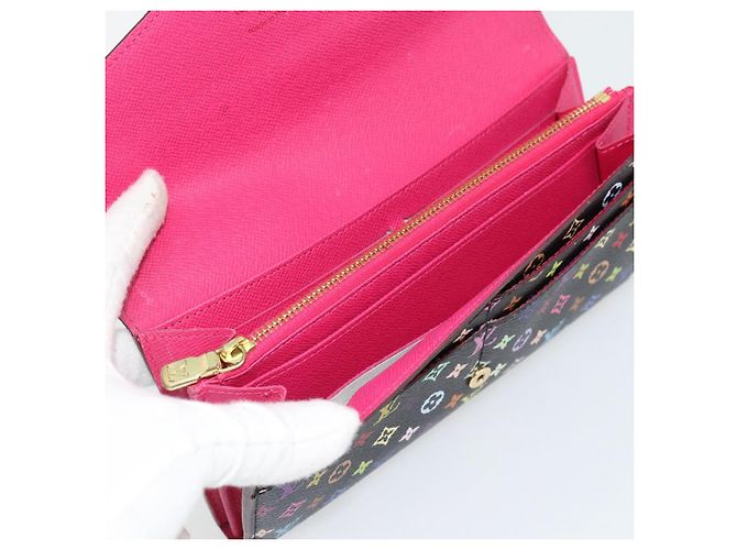 LOUIS VUITTON Monogram Multicolor Portefeuille Sarah Black M60668 LV Auth 180911 Nero - vista 14