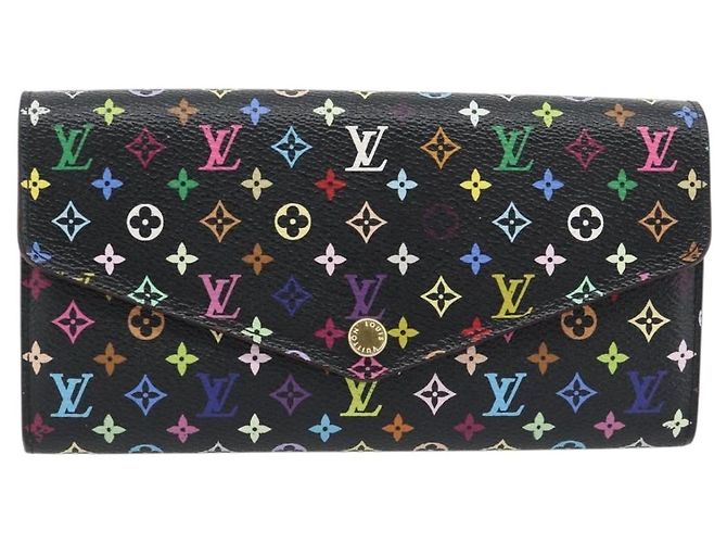 LOUIS VUITTON Monogram Multicolor Portefeuille Sarah Black M60668 LV Auth 180911 Nero - vista 2