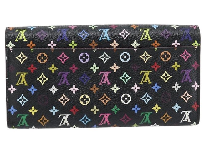 LOUIS VUITTON Monogram Multicolor Portefeuille Sarah Black M60668 LV Auth 180911 Nero - vista 3