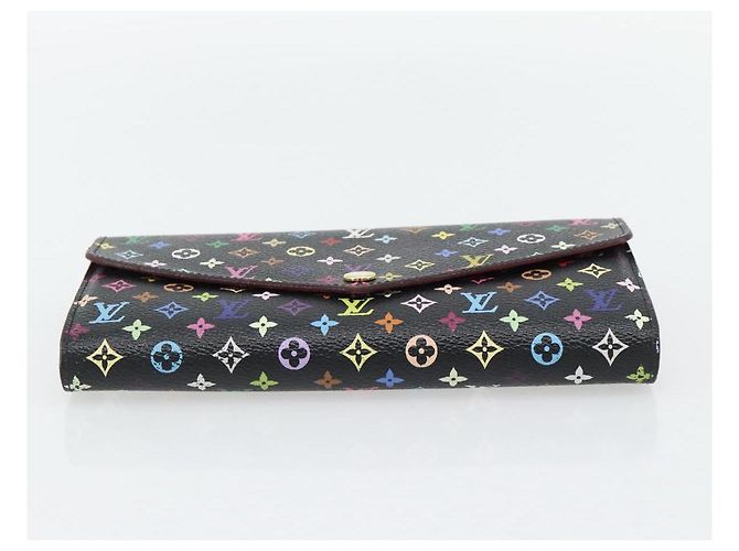 LOUIS VUITTON Monogram Multicolor Portefeuille Sarah Black M60668 LV Auth 180911 Nero - vista 7