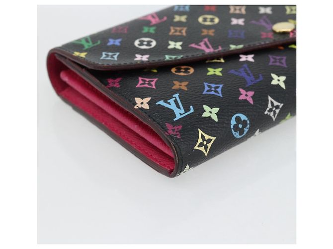 LOUIS VUITTON Monogram Multicolor Portefeuille Sarah Black M60668 LV Auth 180911 Nero - vista 9