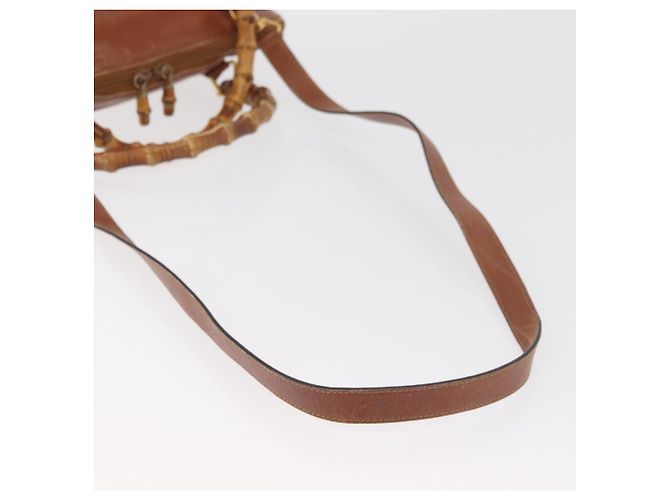 Borsa a Mano GUCCI Bamboo in Pelle 2way Beige Oro 000 1448 0289 Auth BA12991 D'oro - vista 10