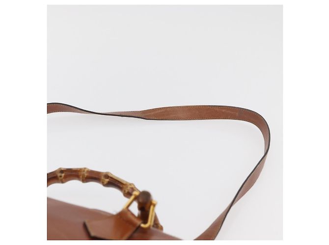 Borsa a Mano GUCCI Bamboo in Pelle 2way Beige Oro 000 1448 0289 Auth BA12991 D'oro - vista 11
