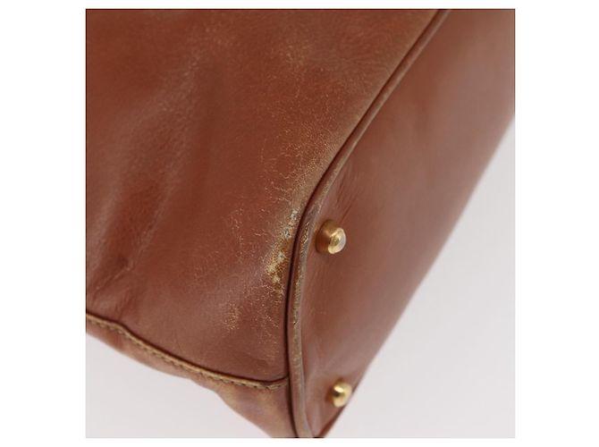 Borsa a Mano GUCCI Bamboo in Pelle 2way Beige Oro 000 1448 0289 Auth BA12991 D'oro - vista 13