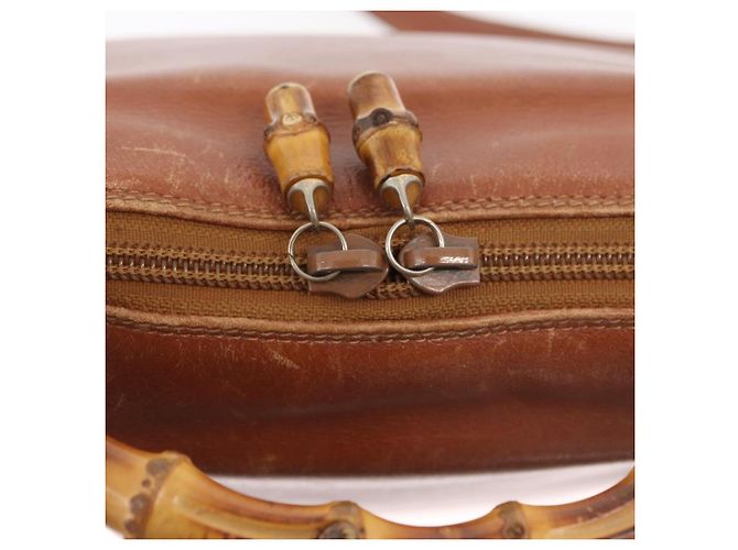 Borsa a Mano GUCCI Bamboo in Pelle 2way Beige Oro 000 1448 0289 Auth BA12991 D'oro - vista 17