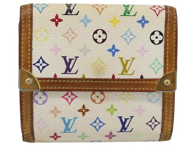 LOUIS VUITTON Portafoglio per Banconote e Carte di Credito Multicolor M92983 Auth 182791 Bianco - vista 2