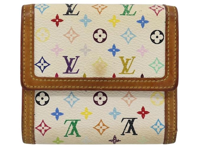 LOUIS VUITTON Portafoglio per Banconote e Carte di Credito Multicolor M92983 Auth 182791 Bianco - vista 3