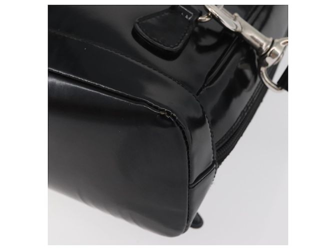 GUCCI Bamboo Shoulder Bag Patent Black Silver 003 2058 0059 5 Auth 182394 Silvery - view 15