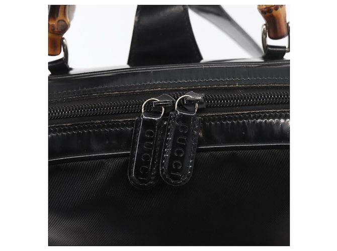 GUCCI Bamboo Shoulder Bag Patent Black Silver 003 2058 0059 5 Auth 182394 Silvery - view 17