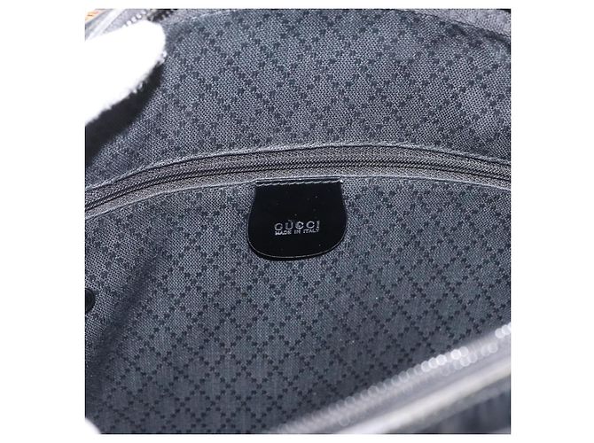 GUCCI Bamboo Shoulder Bag Patent Black Silver 003 2058 0059 5 Auth 182394 Silvery - view 18