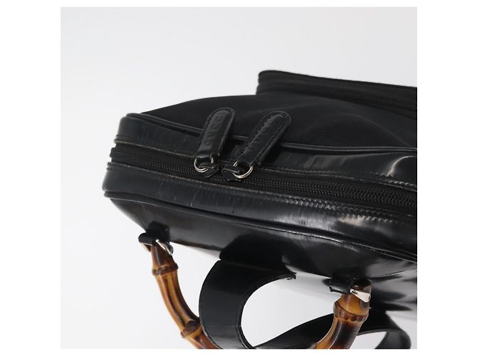 GUCCI Bamboo Shoulder Bag Patent Black Silver 003 2058 0059 5 Auth 182394 Silvery - view 6