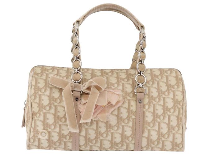 Borsa Christian Dior Trotter Canvas Romantic PVC Beige Silver Auth yk20375SAV Argento - vista 2