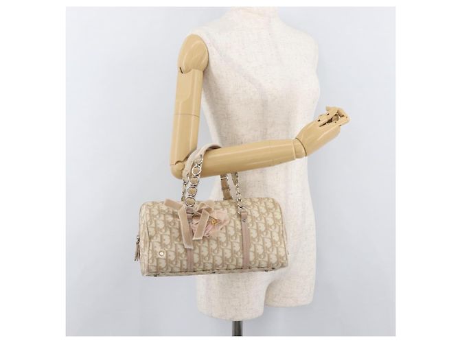 Borsa Christian Dior Trotter Canvas Romantic PVC Beige Silver Auth yk20375SAV Argento - vista 23