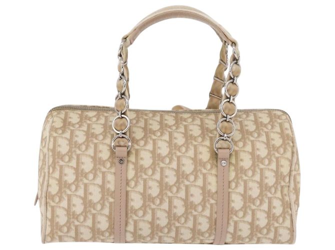 Borsa Christian Dior Trotter Canvas Romantic PVC Beige Silver Auth yk20375SAV Argento - vista 3