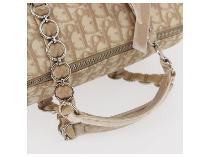 Borsa Christian Dior Trotter Canvas Romantic PVC Beige Silver Auth yk20375SAV Argento - vista 7
