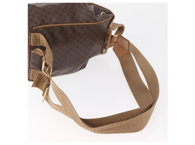 Céline Zaino CELINE Macadam Canvas PVC Pelle Marrone Oro Auth bs35412 D'oro - vista 11