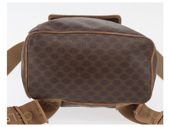Céline Zaino CELINE Macadam Canvas PVC Pelle Marrone Oro Auth bs35412 D'oro - vista 13