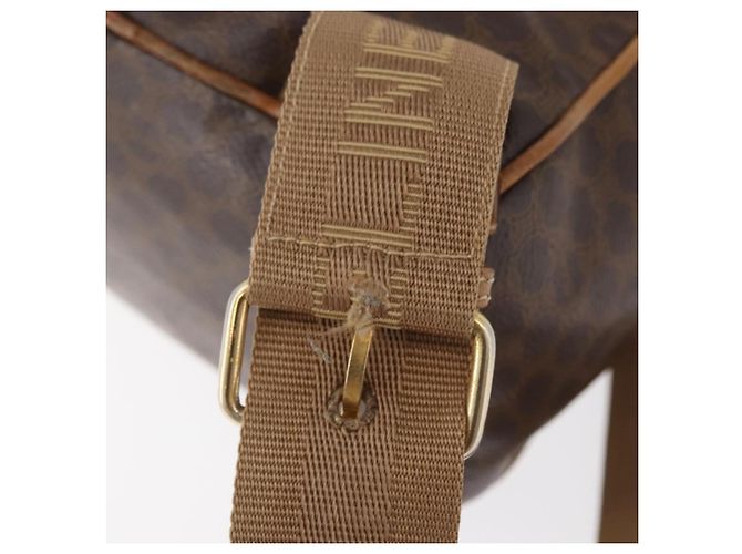 Céline Zaino CELINE Macadam Canvas PVC Pelle Marrone Oro Auth bs35412 D'oro - vista 18
