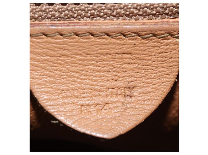 Céline Zaino CELINE Macadam Canvas PVC Pelle Marrone Oro Auth bs35412 D'oro - vista 22