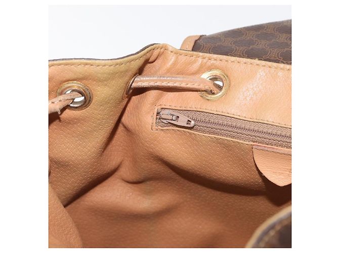 Céline Zaino CELINE Macadam Canvas PVC Pelle Marrone Oro Auth bs35412 D'oro - vista 26