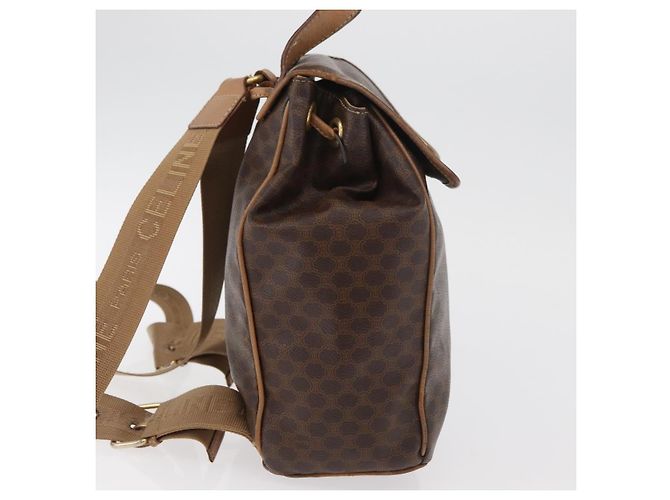 Céline Zaino CELINE Macadam Canvas PVC Pelle Marrone Oro Auth bs35412 D'oro - vista 6
