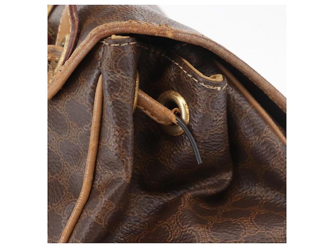 Céline Zaino CELINE Macadam Canvas PVC Pelle Marrone Oro Auth bs35412 D'oro - vista 7