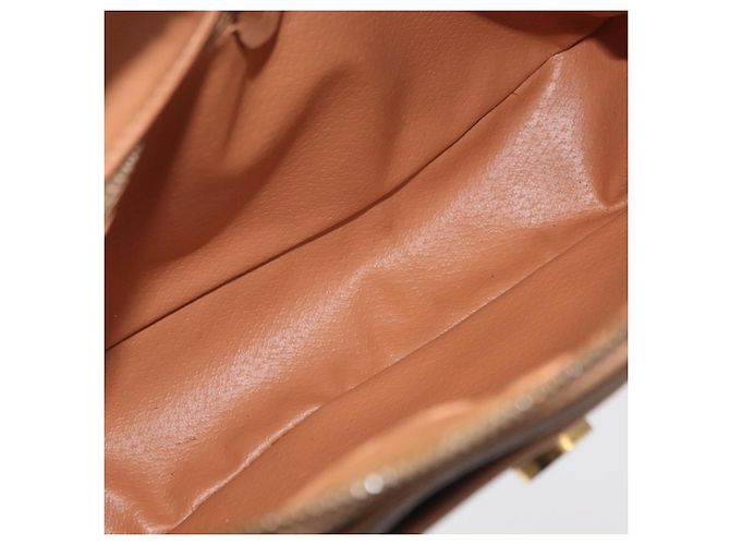 Céline Borsa a Spalla CELINE Macadam Canvas PVC Pelle Marrone Oro Auth 181476A D'oro - vista 18