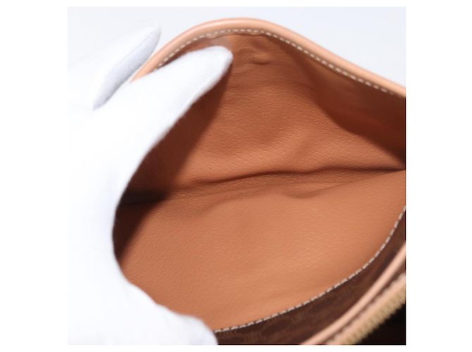 Céline Borsa a Spalla CELINE Macadam Canvas PVC Pelle Marrone Oro Auth 181476A D'oro - vista 21
