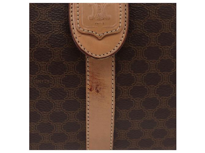Céline Borsa a Spalla CELINE Macadam Canvas PVC Pelle Marrone Oro Auth 181476A D'oro - vista 3