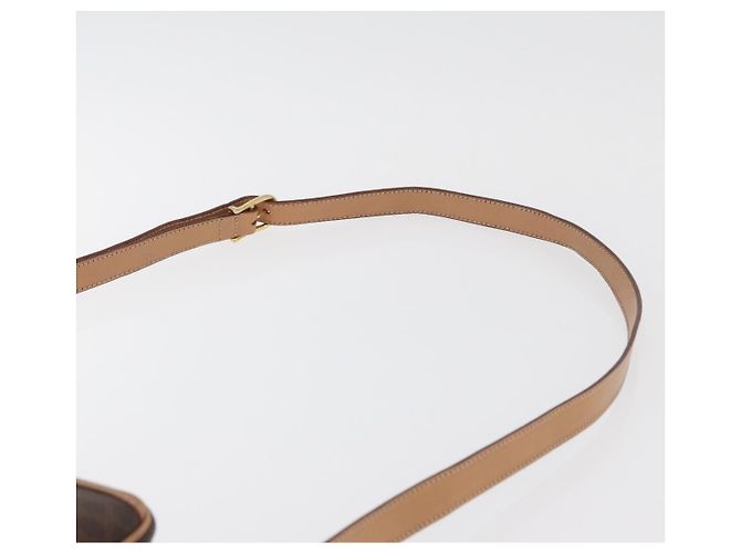 Céline Borsa a Spalla CELINE Macadam Canvas PVC Pelle Marrone Oro Auth 181476A D'oro - vista 9