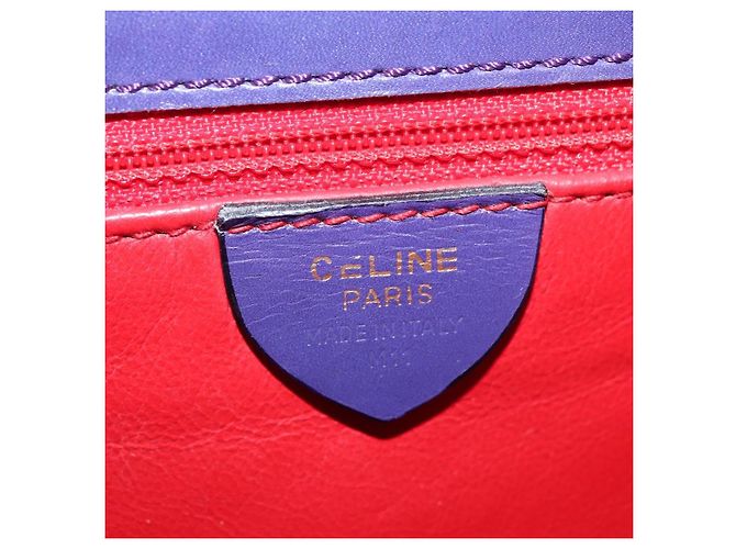 Céline Borsa a Spalla CELINE Circle in Pelle Viola e Oro Autentica 181402A D'oro Porpora - vista 16
