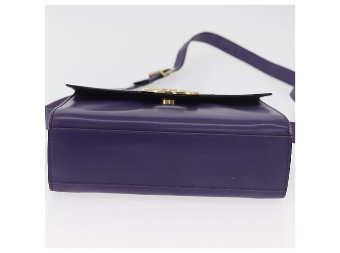 Céline Borsa a Spalla CELINE Circle in Pelle Viola e Oro Autentica 181402A D'oro Porpora - vista 9